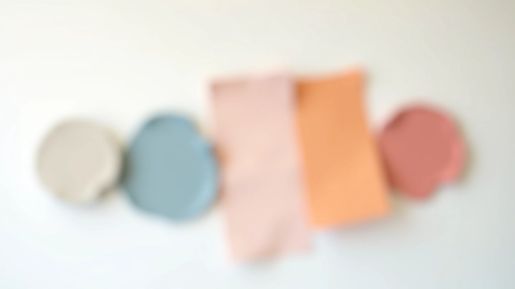 Kleurenpalet met vijf verschillende tinten, professioneel uitgelicht op een blauwe achtergrond