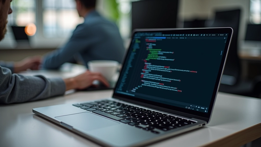 Laptop met developer tools toont CSS media queries en breakpoint instellingen voor responsive design